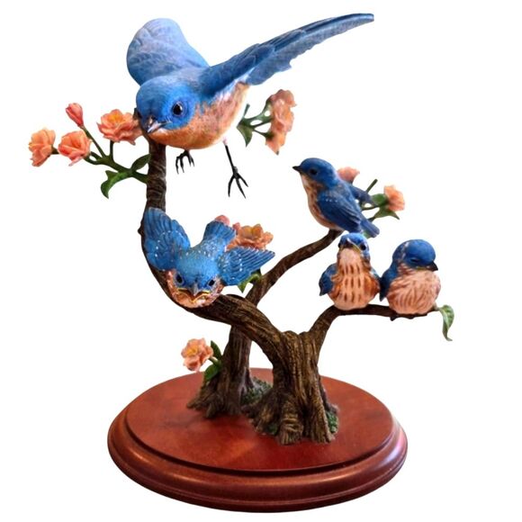 The Danbury Mint "First Flight" Figurine by Bob Guge Resin Birds & Flowers 8x8 - Picture 1 of 12